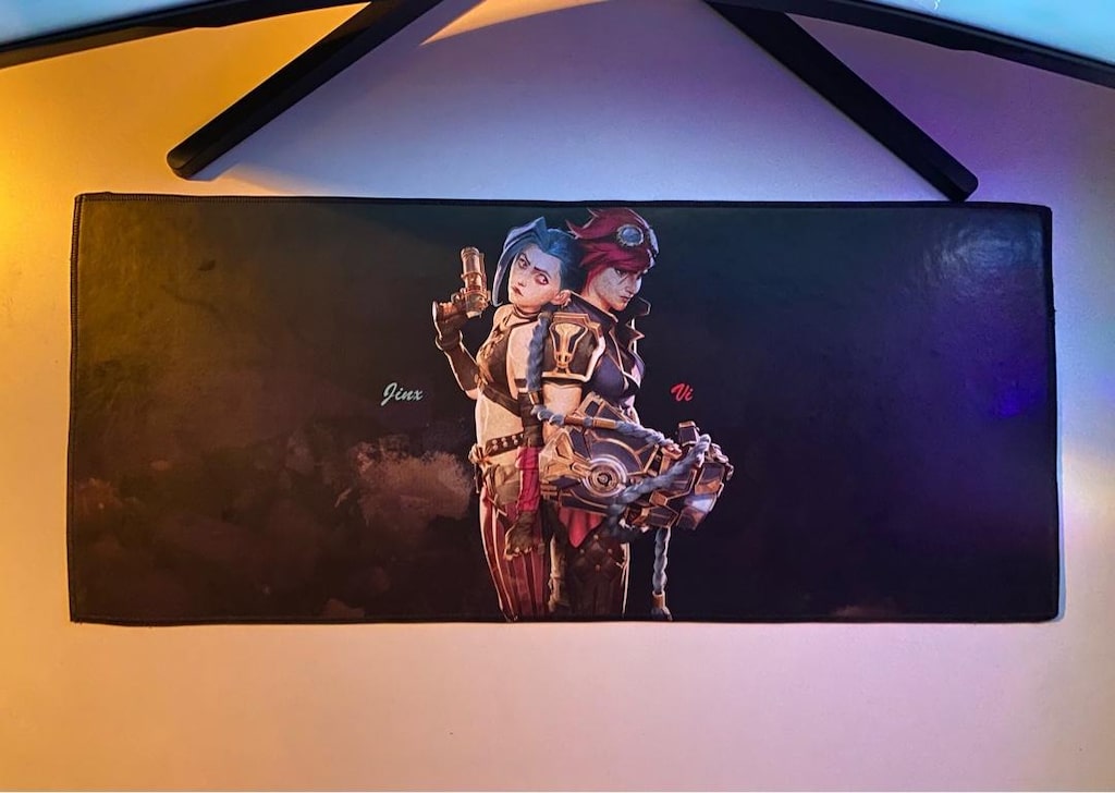 league of legends jinx & Vi temalı mousepad - 5