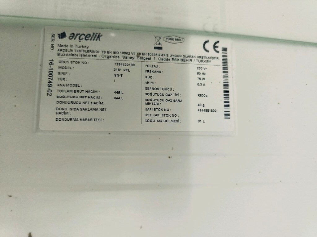 10.000 TL Etkin 10.000 TL Etkin 10.000 TL Etkin Arçelik inox 445 litre - 6
