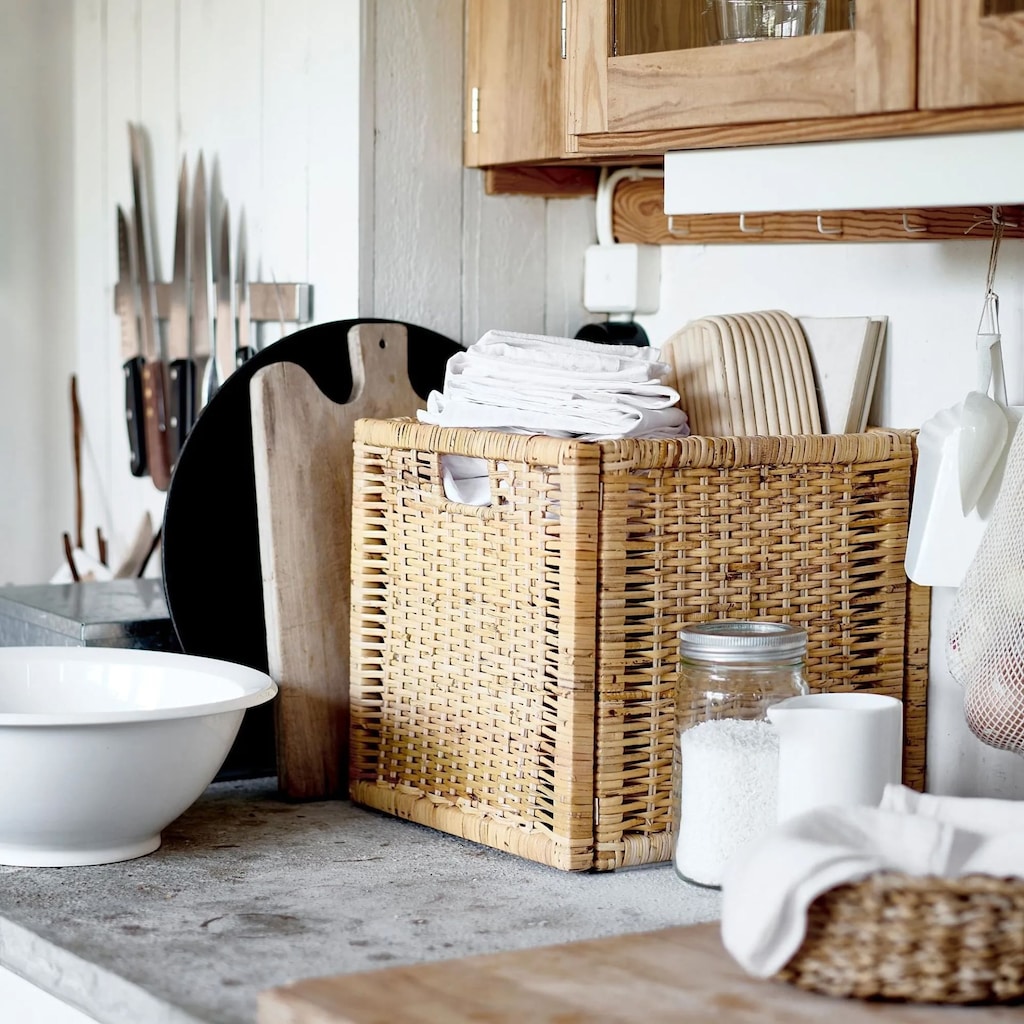 IKEA BRANÄS Sepet, 4'lu Seti, Rattan, 32 x 34 x 32 cm - 3