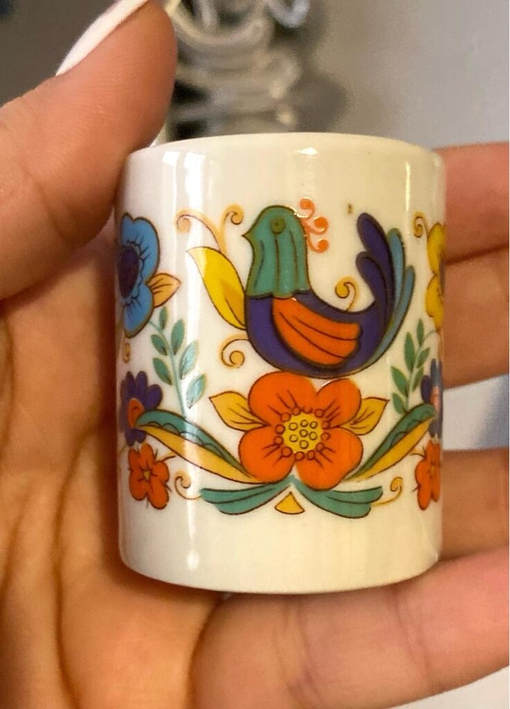 Vintage Alman El Boyama Porselen Mumluk - 4