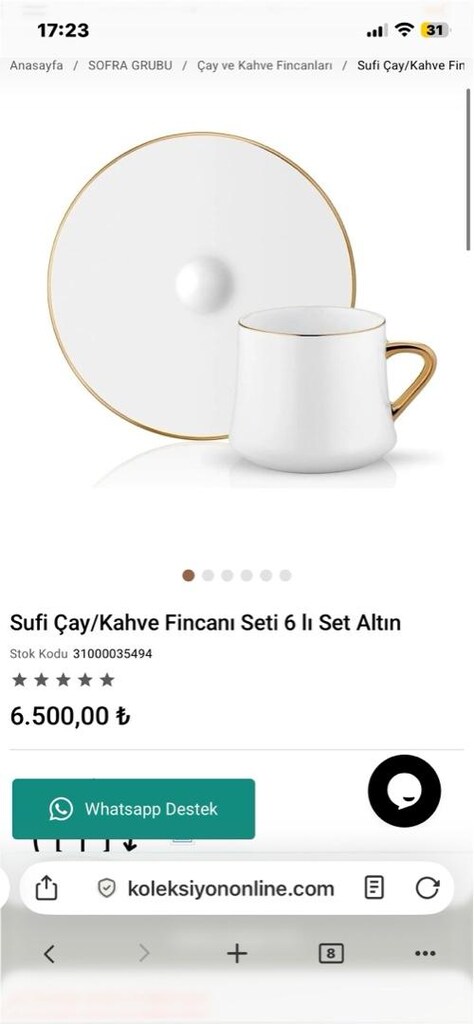 Koleksiyon Faruk Malhan Kahve Fincanı Set - 7