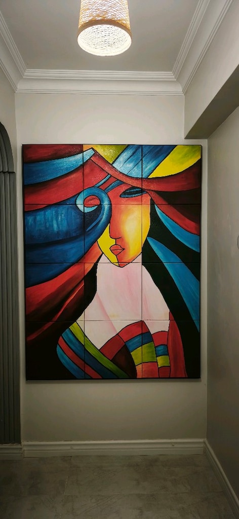 Özel Tasarım Renkli Soyut/Modern Yağlıboya Tablo (160x120) - 2