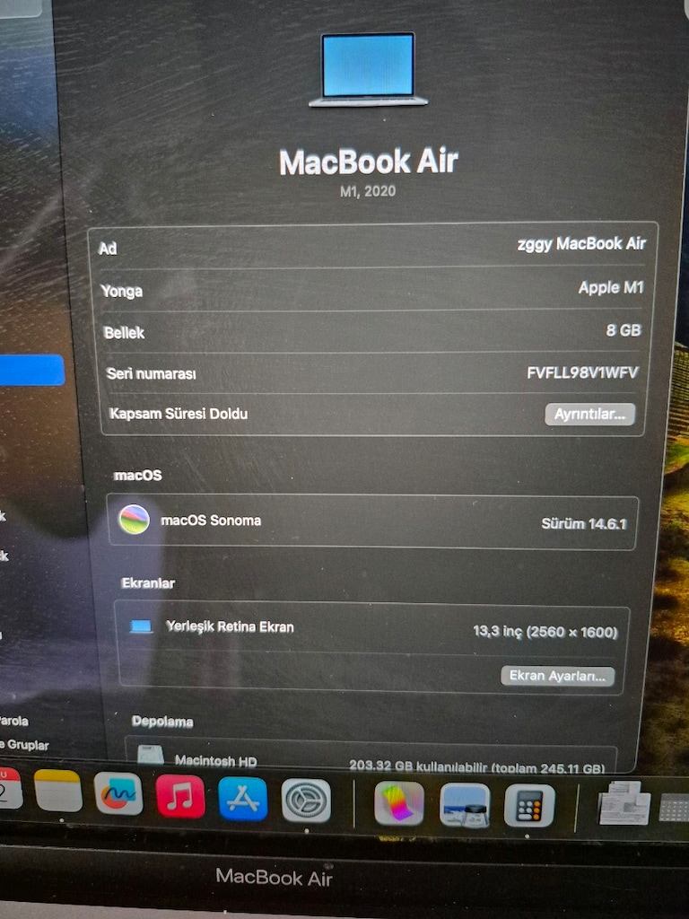 Macbook Air M1 2024 Döngü20 - 3