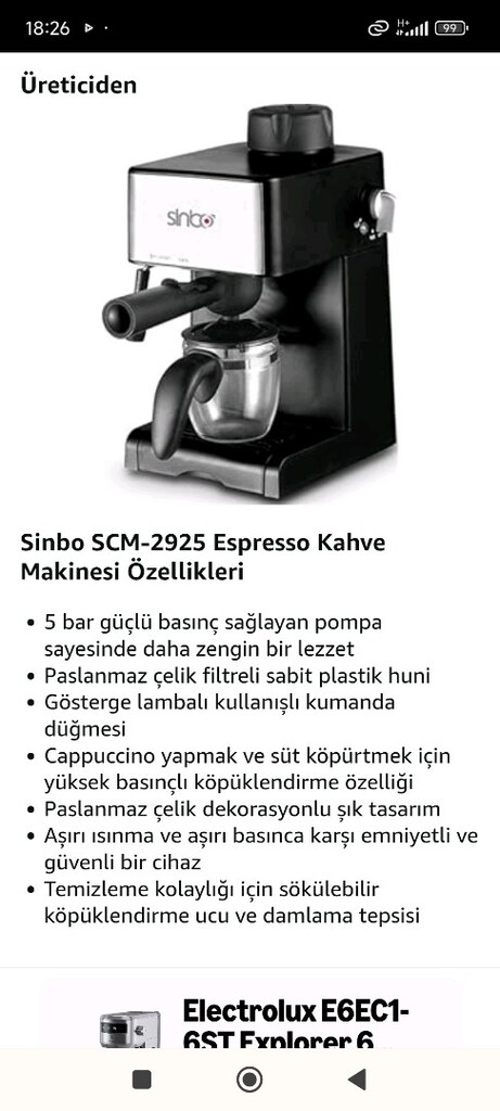 Sinbo espresso makinesi - 2