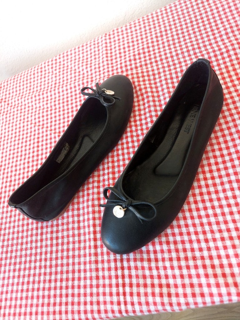 Nine West Fiyonklu Siyah deri Babet - 2