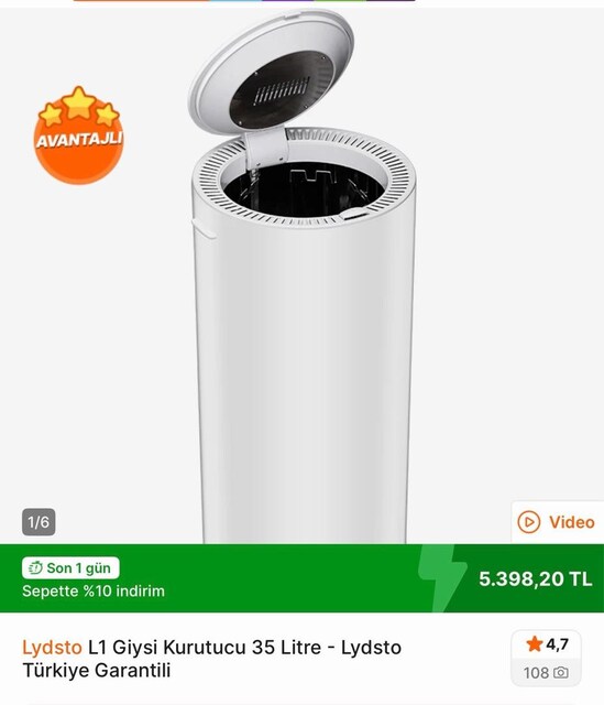 Lydsto L1 Giysi Kurutucu 35 Litre - Çamaşır kurutma