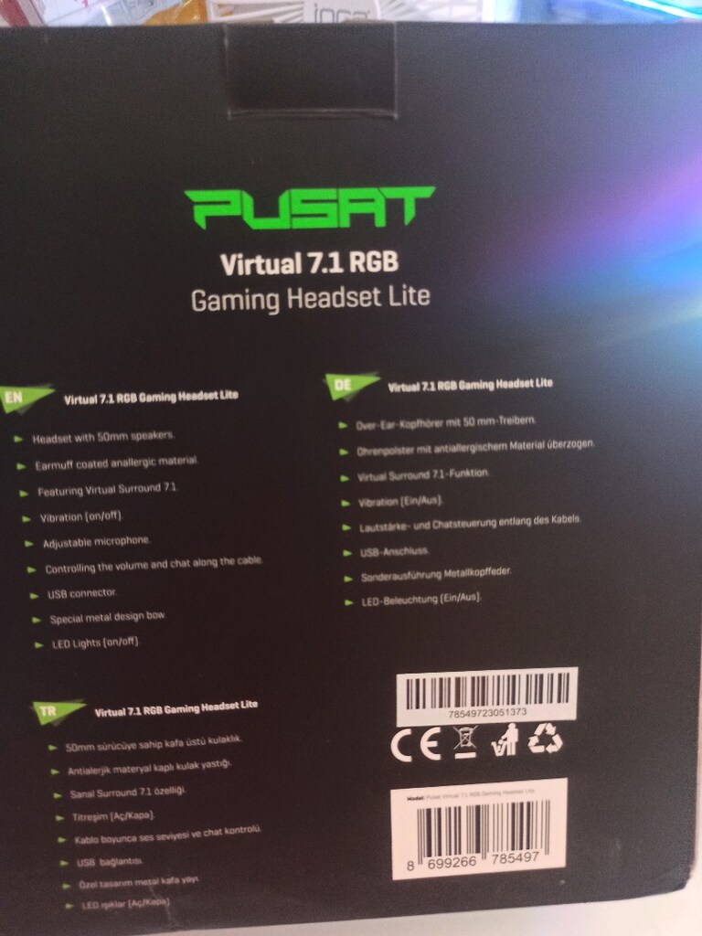 monster pusat virtual 7.1 Rgb oyuncu kulakli - 7