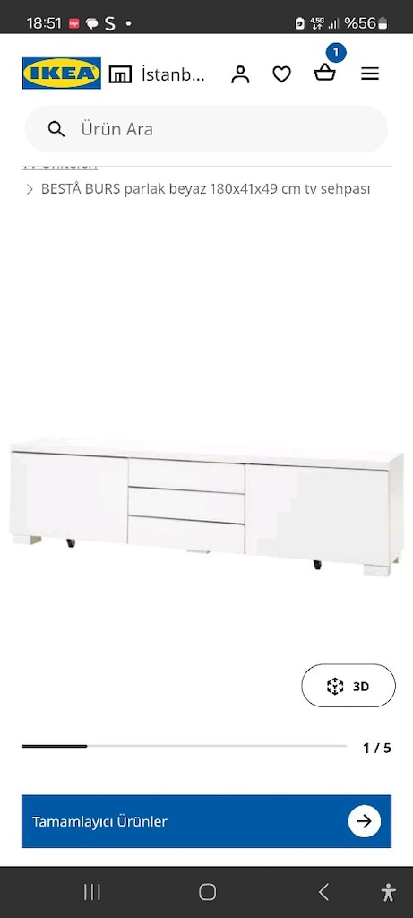 ikea besta burs tv ünitesi ve duvara monte edilebilir üç kapakli dolap