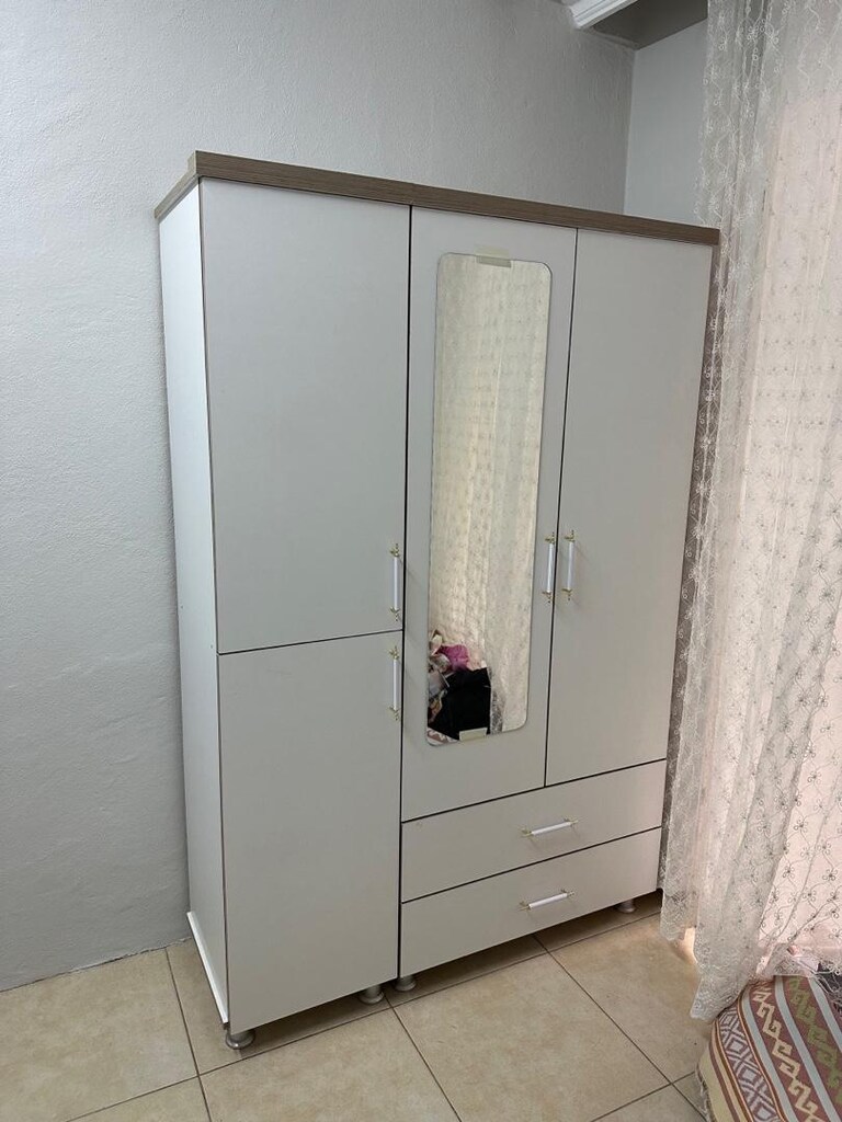 ultra lüks 3 kapaklı 120 cm dolap sıfır ürün adrese teslim kapıda ödme - 5