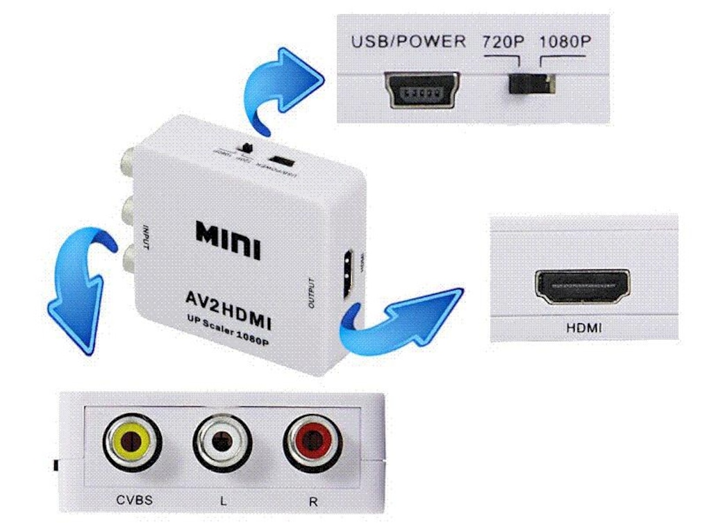 4553 Rca Av To Hdmi Çevirici Dönüştürücü Adaptör - 3
