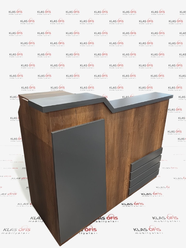 KLAS OFİS ÜSKÜDAR 140x65 CEVİZ GRİ BANKO SIFIR ÜRÜN - 2