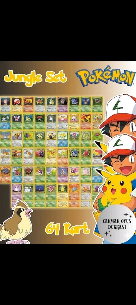 İngilizce Pokemon Jungle Set Destesi 64 Pokemon Kartı