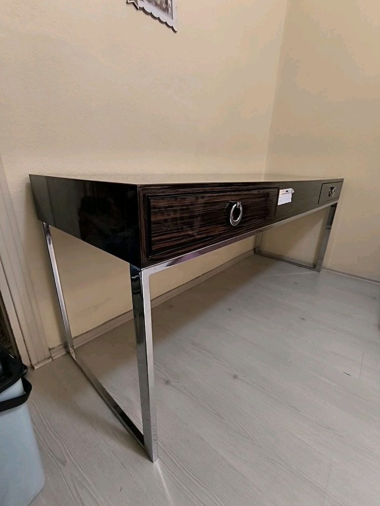 Çalışma masası çift kişilik mdf paslanmaz metal - 4