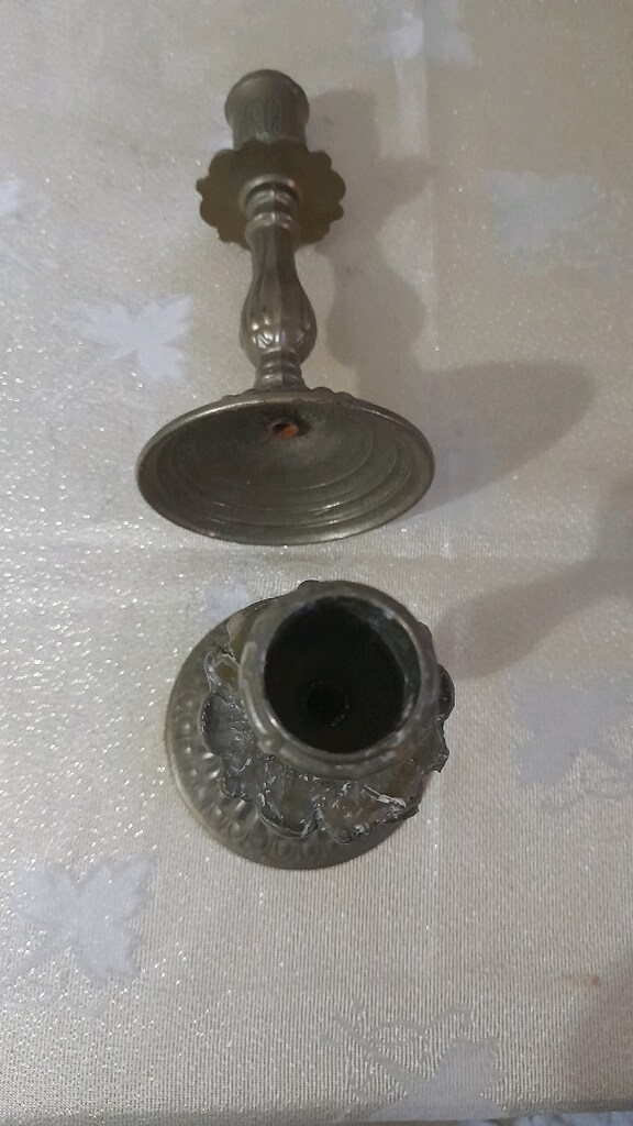 VİNTAGE BRONZ CİF ŞAMDAN. - 8