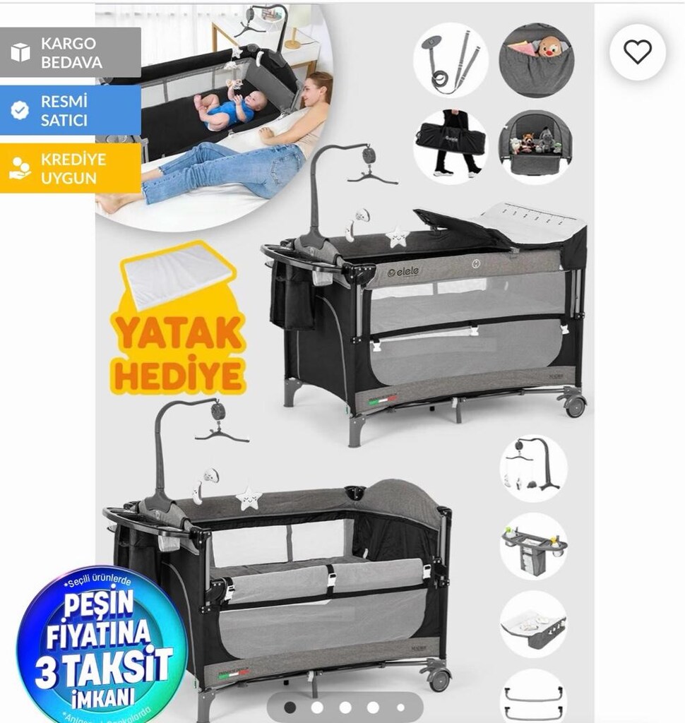 Elele Park yatak anne yanı beşik