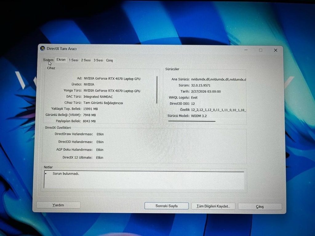 HP Victus 16R1025NT i7-14700HX RTX4070 1.5TB SSD 17 Ay Garantili - 8