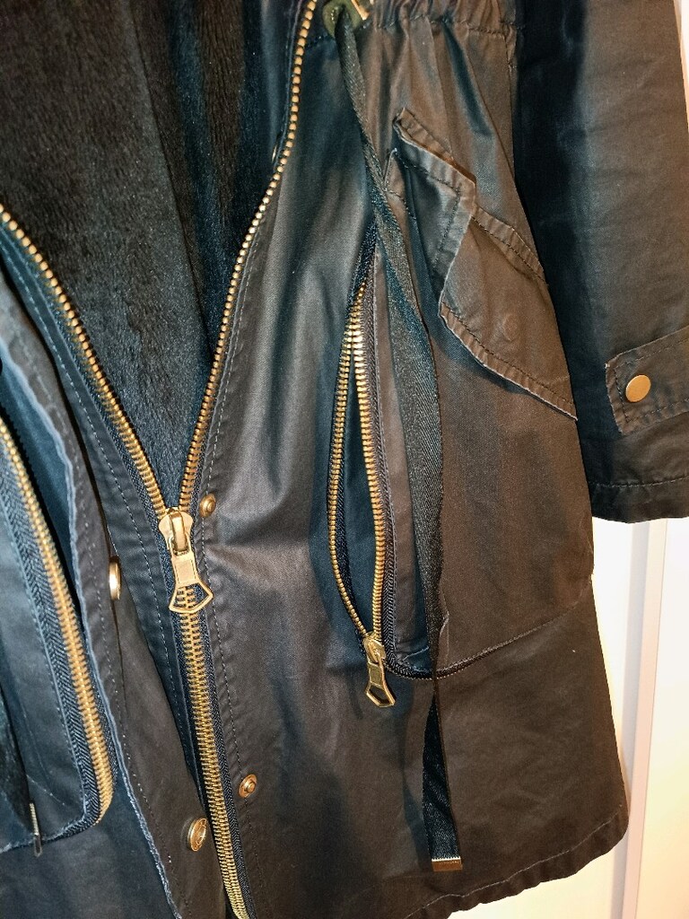 BERSHKA BALMUMU KUMAŞ UZUN PARKA YAĞMURLUK - 5