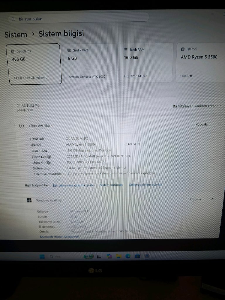 AMD RYZEN 5500/RTX 3050 - 4