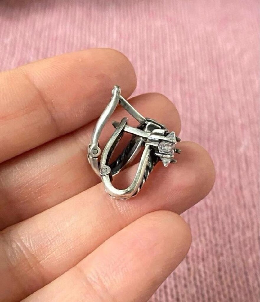 Gümüş ( 925 Ayar ) Kuyruklu Yıldız Küpe - 6