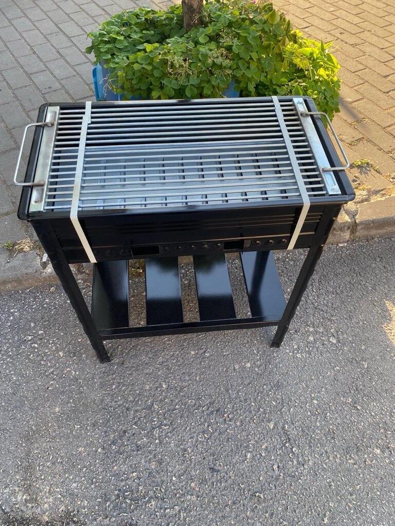 SIFIR . KENDİNDEN SEHPALI EMAYE IZGARALI MANGAL. 61-56-30 CM - 4