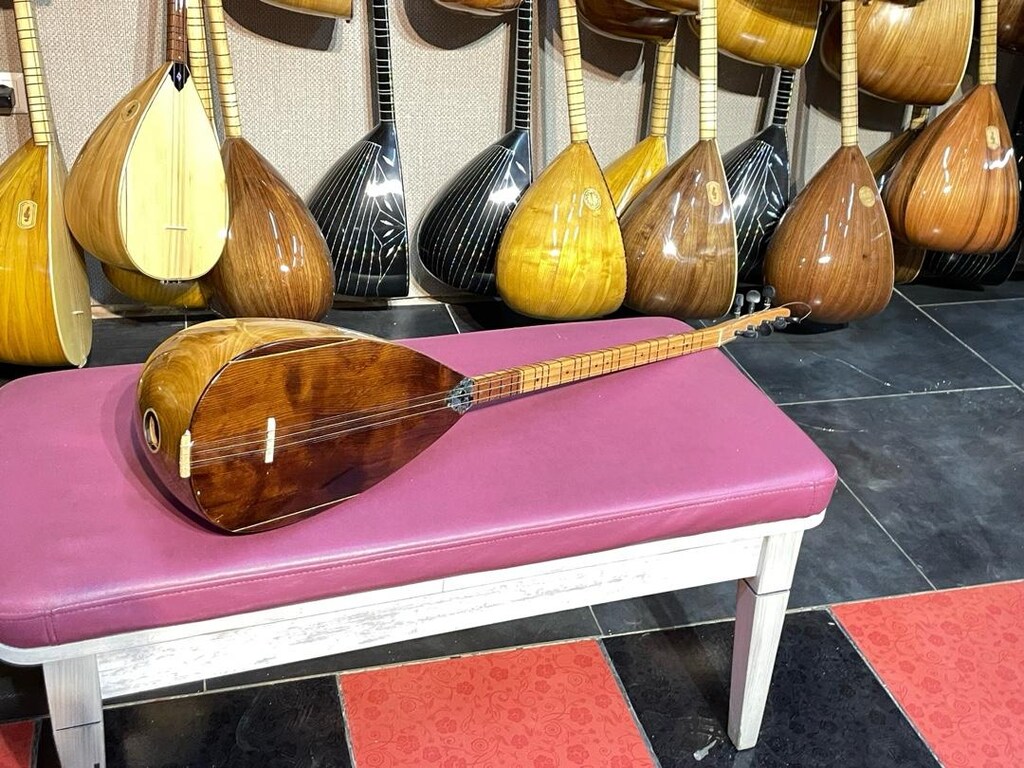 TAM PROFESYONEL 38 TEKNE OYMA KESTANE KURT AĞIZLI UZUN SAP SAZ - 6