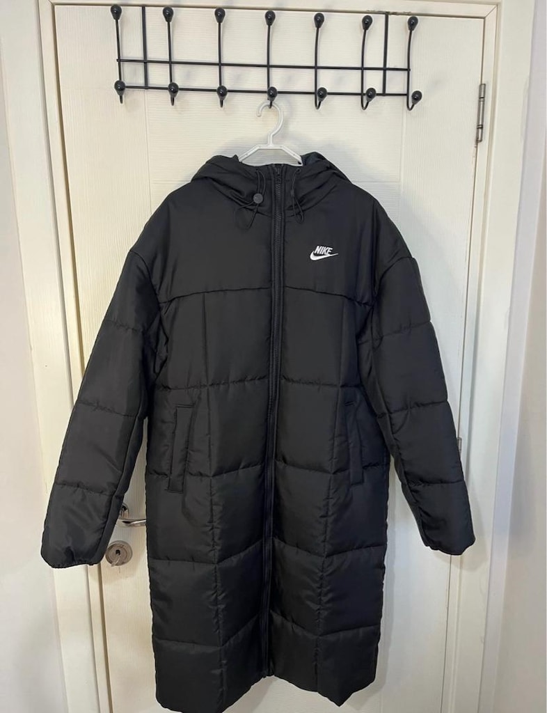 Nike uzun siyah sisme mont S beden Oversize - 6