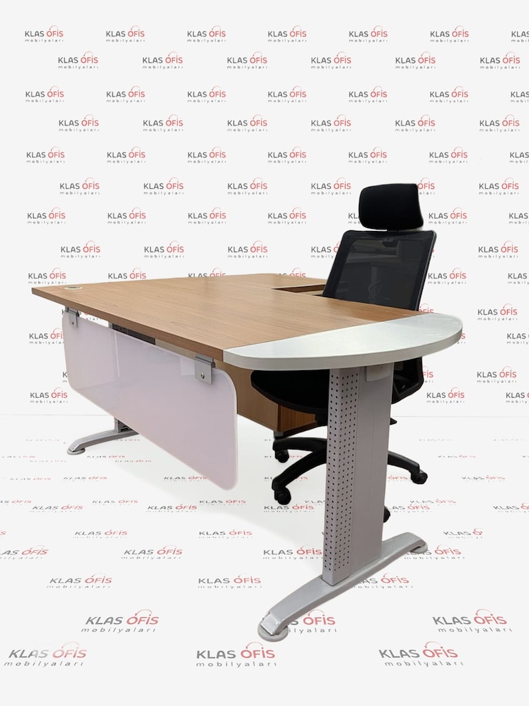 KLAS OFİS PENDİK 165x80 L KESONLU CEVİZ ÇALIŞMA MASASI İKİNCİ EL - 3