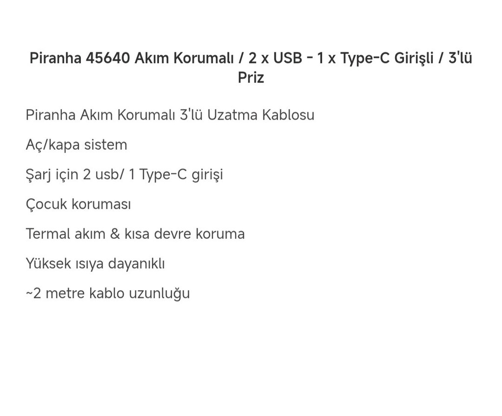 Piranha 45640 Akım Korumalı Uzatma Priz - 4