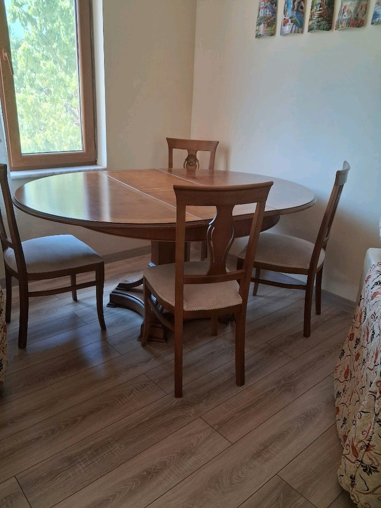 Yuvarlak Ahşap Yemek Masası ve 4 Sandalye Takımı - 3