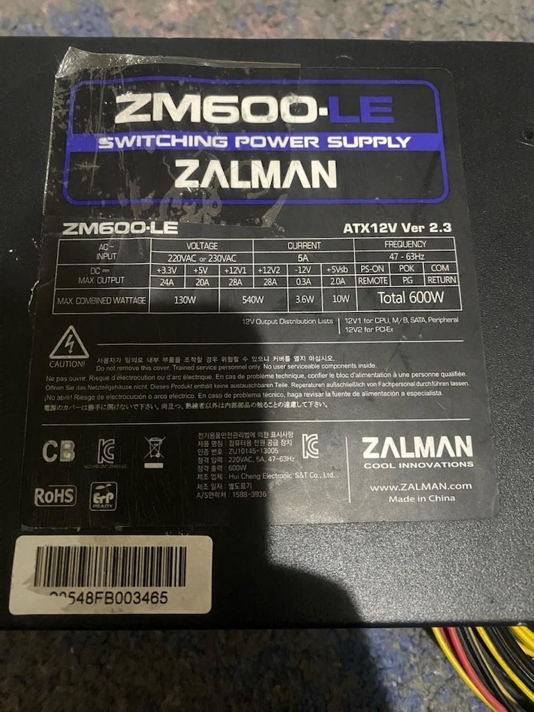 Zalman 600w power supply güç kaynagı saglam. - 2