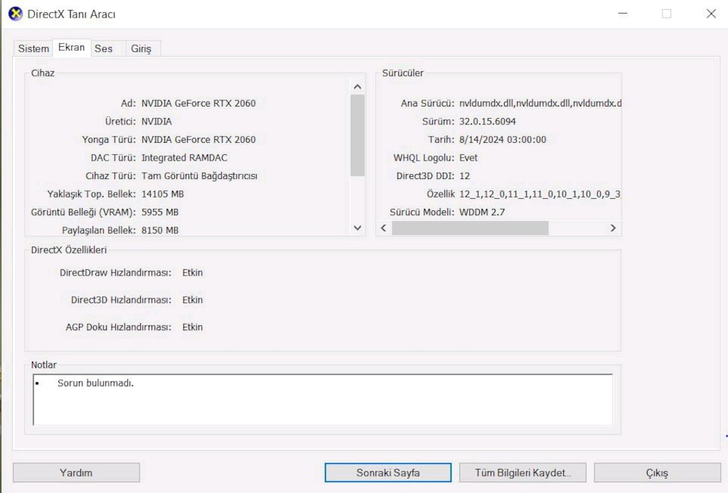 İntel 10400F - RTX 2060 - 16 GB (hazır sistem) - 5