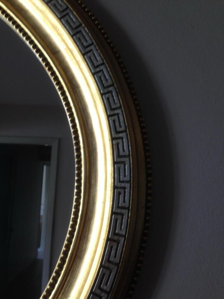 Altın varaklı dekoratif salon duvar aynası 117/90/5 cm - 2