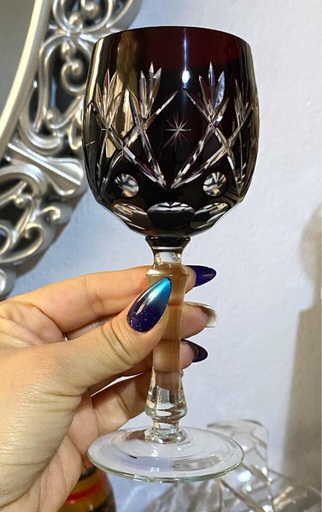 Antika Çekoslovak Bohem Kristal Kadeh - 13