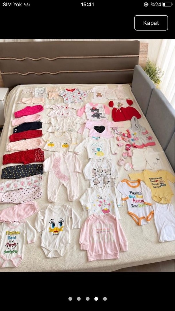 yenidoğandan 6/9 aya kadar kız bebek kıyafetleri toplu satış 1000 tl - 2