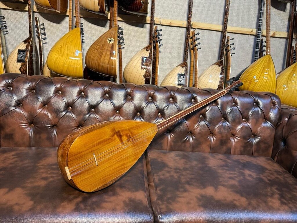 TAM PROFESYONEL 45 TEKNE OYMA GÜRGEN 1.SINIF KALİTE UZUN SAP SAZ - 6
