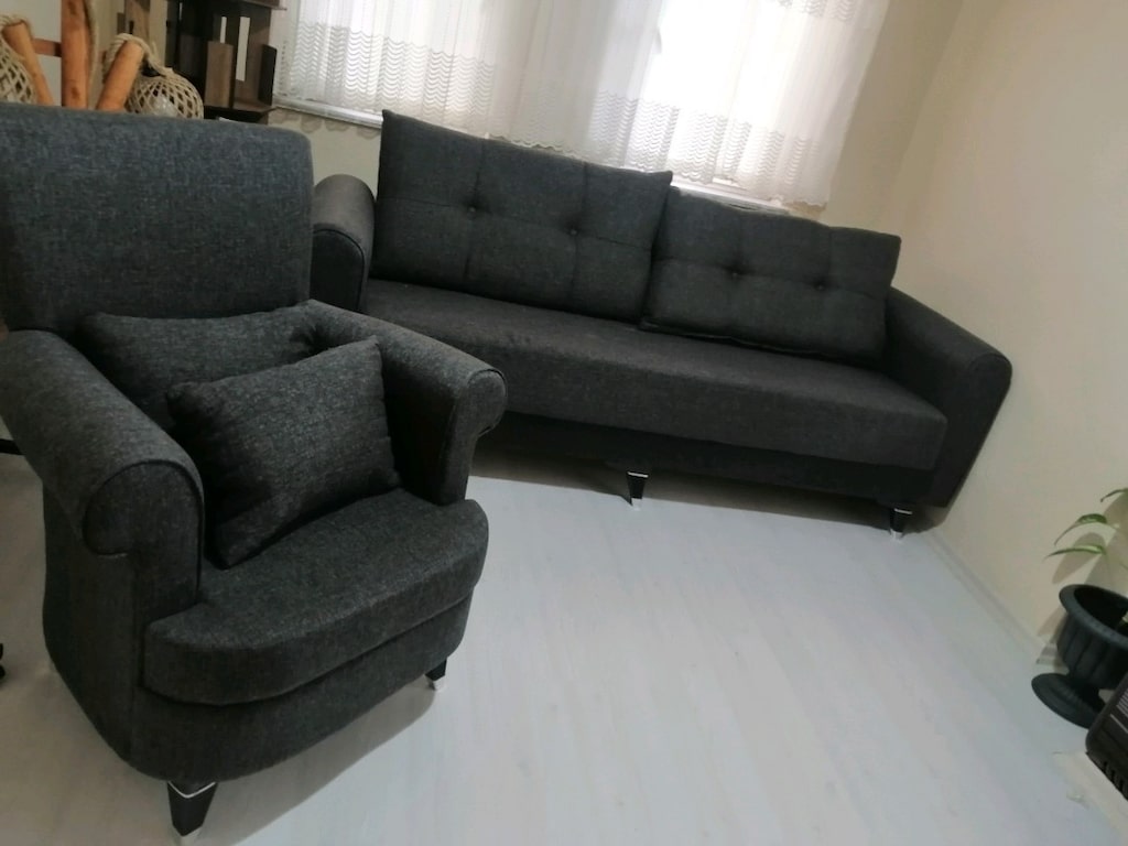 gri renk 2 adet üçlü 2 adet berjerli koltuk takımı - 2