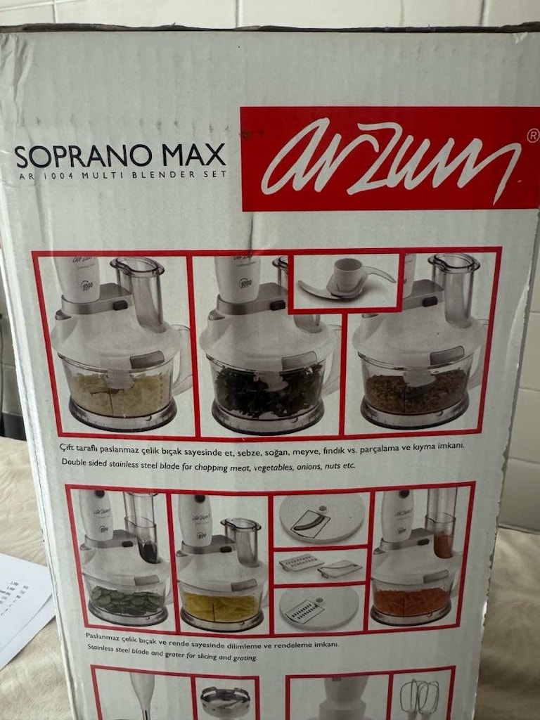 SIFIR KAPALI KUTU - Arzum AR1004 Soprano Max Multi Blender Seti (1000W - 3