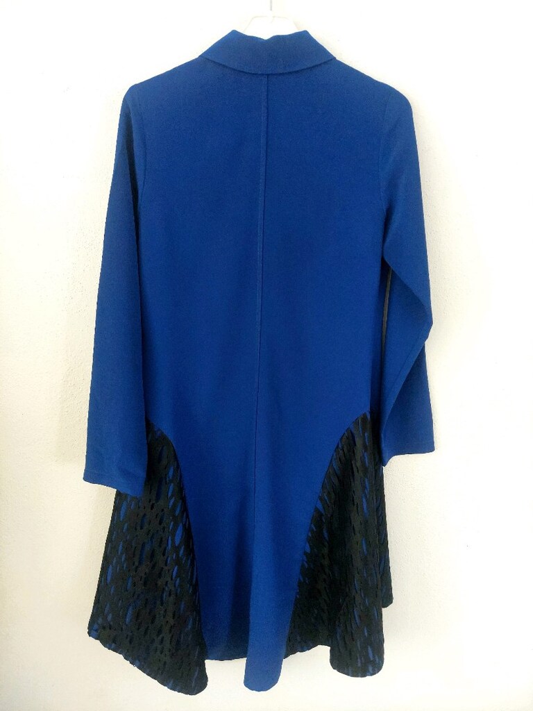 MİSLİNA gizli şerit düğme saksmavi tunik - 3