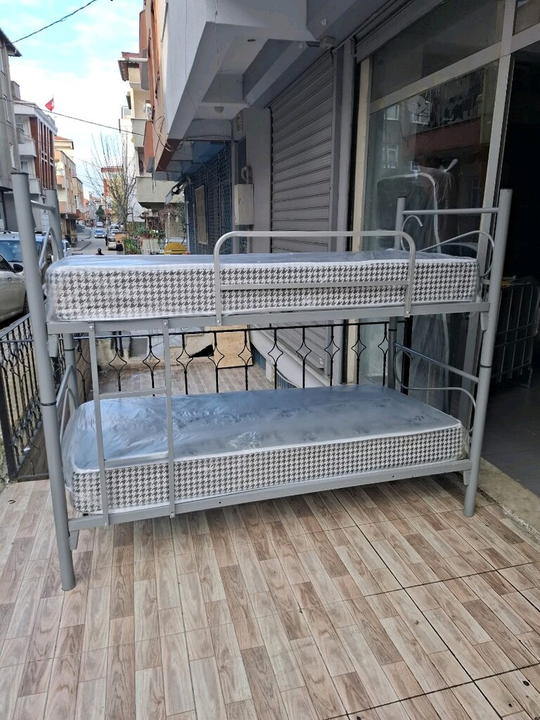 İKİ KATLI GRI RANZA 2 YATAK ÜCRETSİZ TESLİMAT - 5