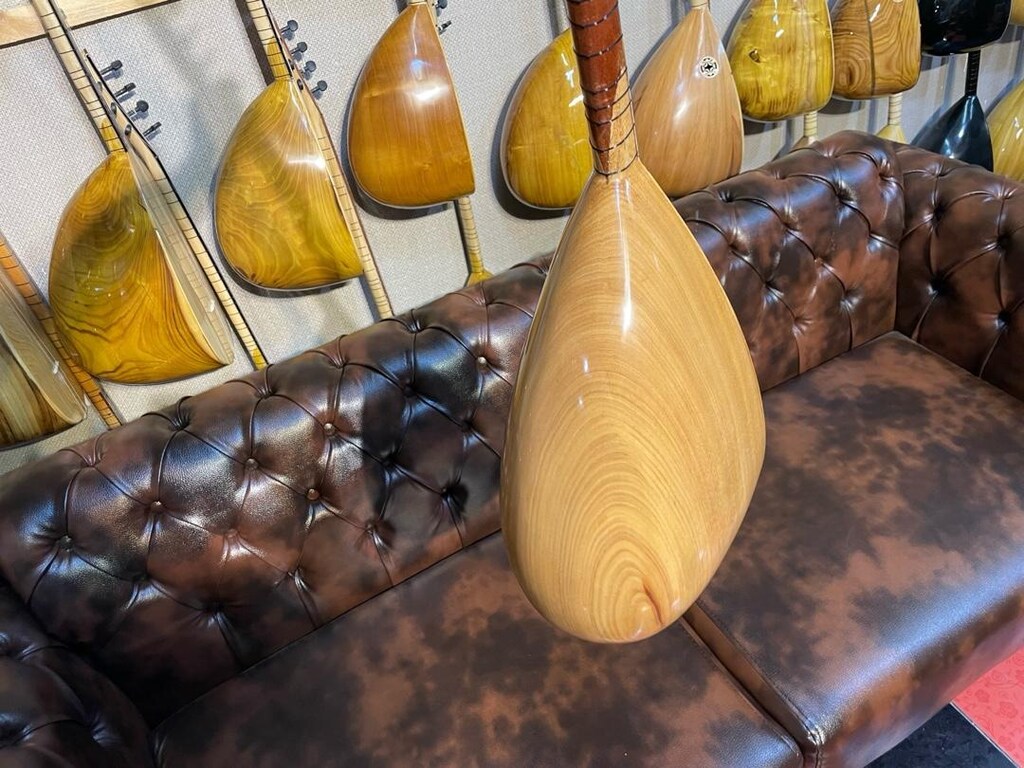 40 TEKNE PROFESYONEL OYMA KESTANE KURT AĞIZLI KISA BAĞLAMA SIFIR SAZ - 4