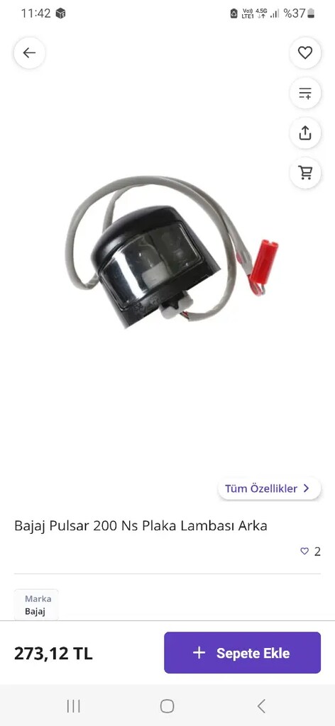 BAJAJ PULSAR PLAKA AYDINLATMA - 4