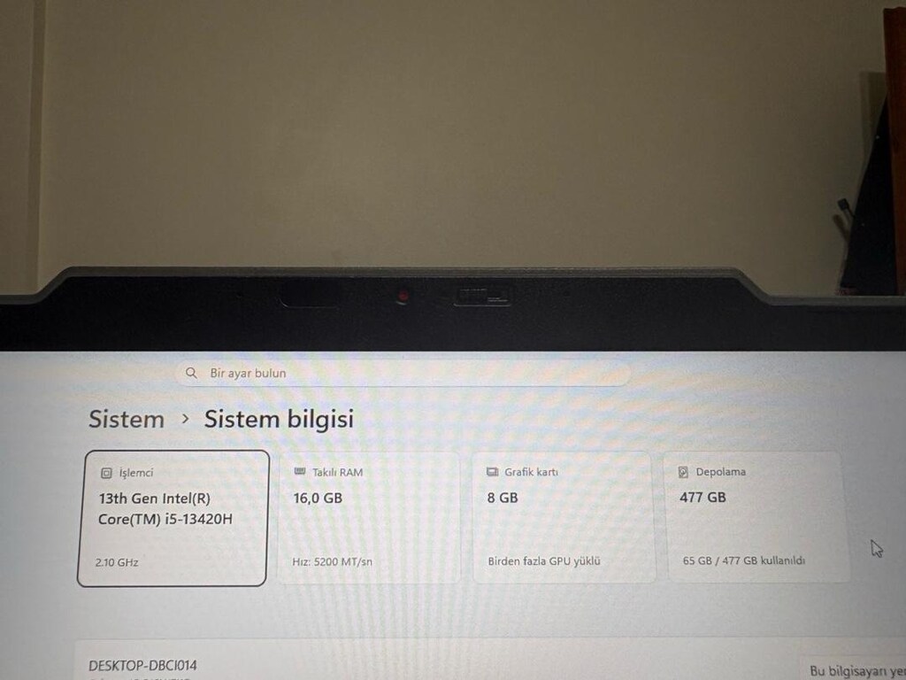 Msi Oyuncu Laptop Rtx 5060 İntel Core i5 13420H 16gb ram 512gb ssd - 5