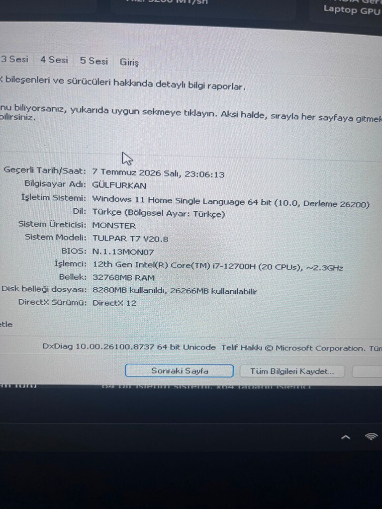 MONSTER Tulpar T7 V20.8.5 17,3" Oyun Bilgisayarı FULL EKİPMANLI - 11