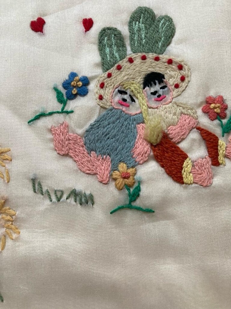 Antika bebek beşiği örtüsü ve yastık kılıfı - 7