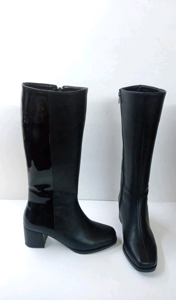 Siyah Dizüstü Stiletto Çizme - 4