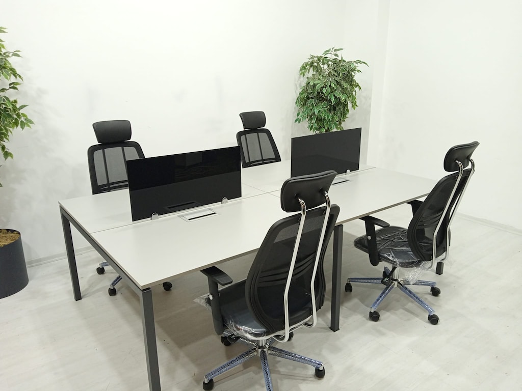 ATOM OFİS- SES YALITIMLI DATAPORTLU 4'LÜ MDF WORKSTATION (SIFIR) - 10