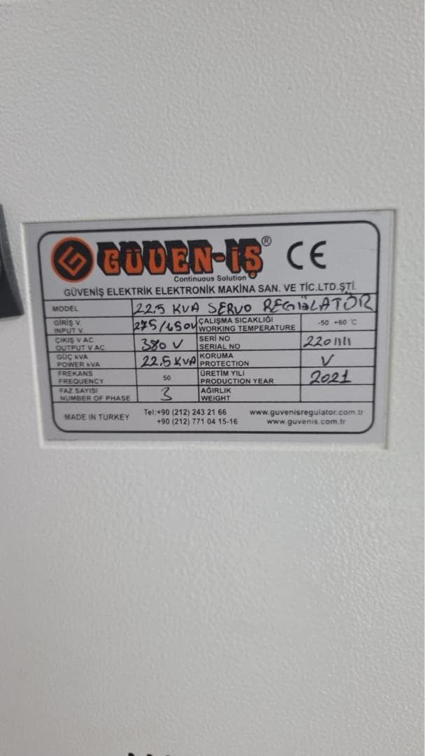 22.5 kva trifaze servo regülatör - 3