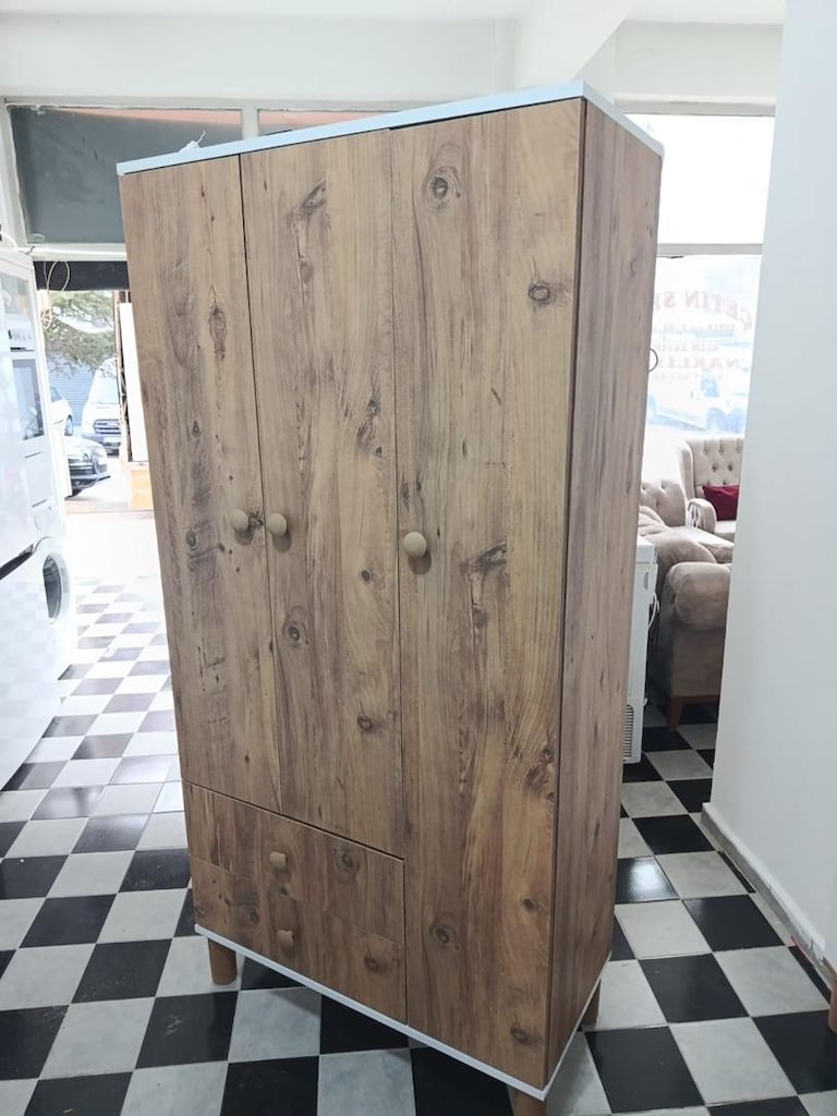 SIFIR 3 KAPAKLI YENİ BOHEM MODEL ELBİSE DOLABI KURULUM NAKLİYE DAHİL - 3