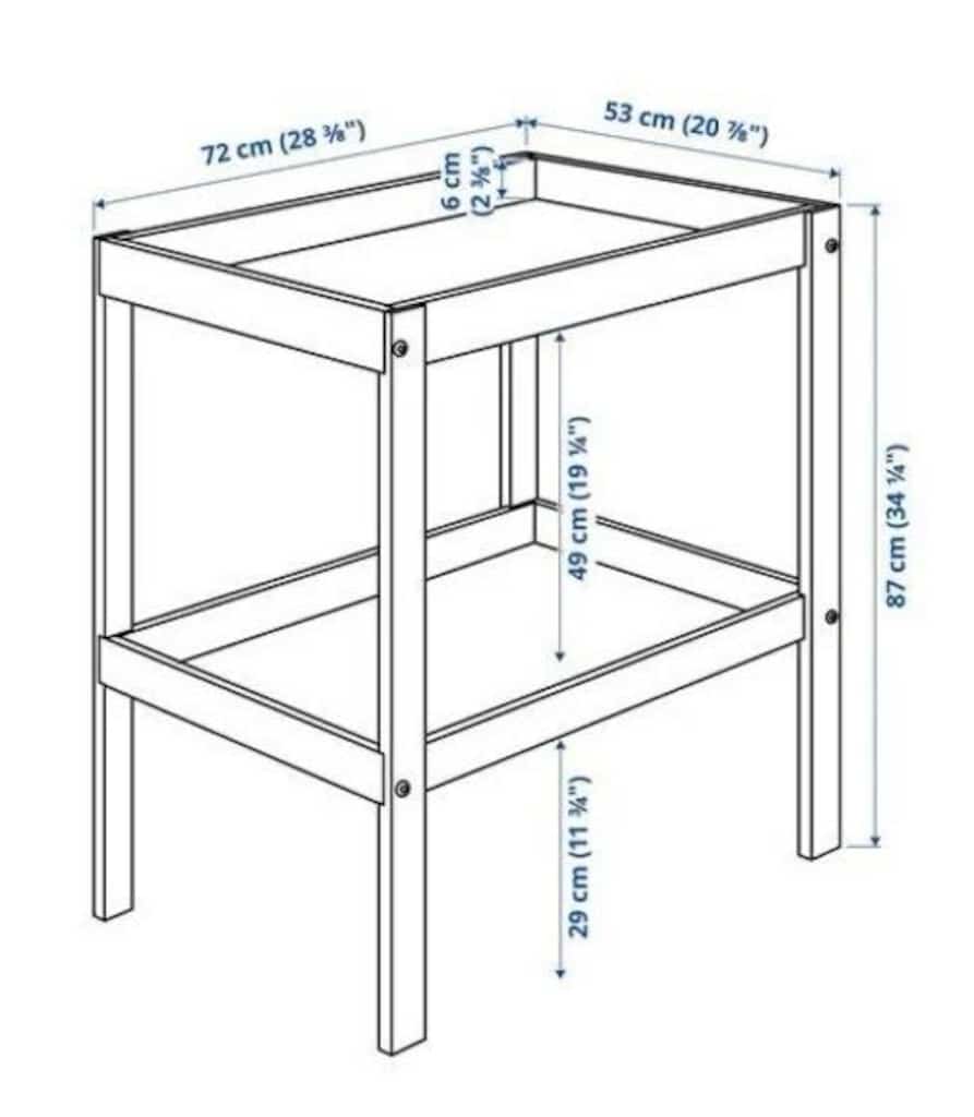 ikea alt değiştirme masası 72x53 - 3