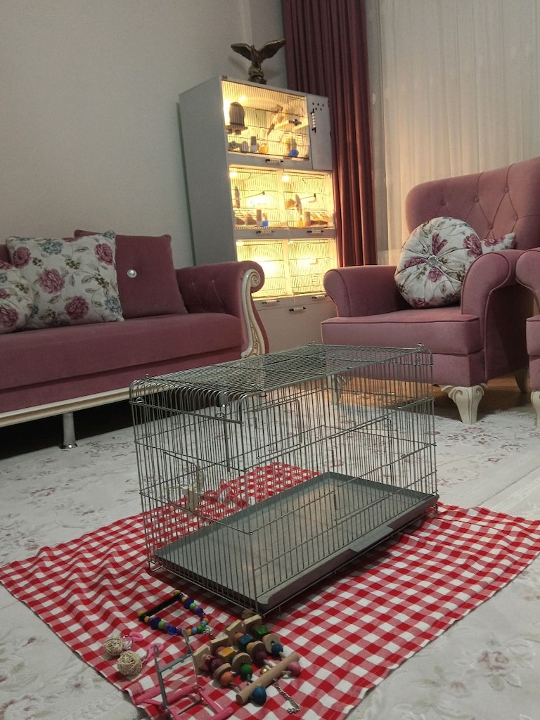KAFES Toplu Kuş Kafesi Seti + Zengin Oyuncak & Aksesuar Paketi - 8